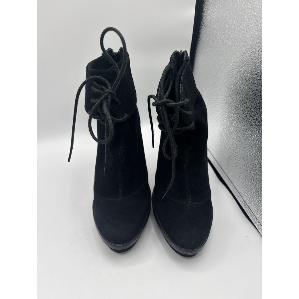 Elizabeth And James Black Platform Suede Ankle Booties High Heel Size 7